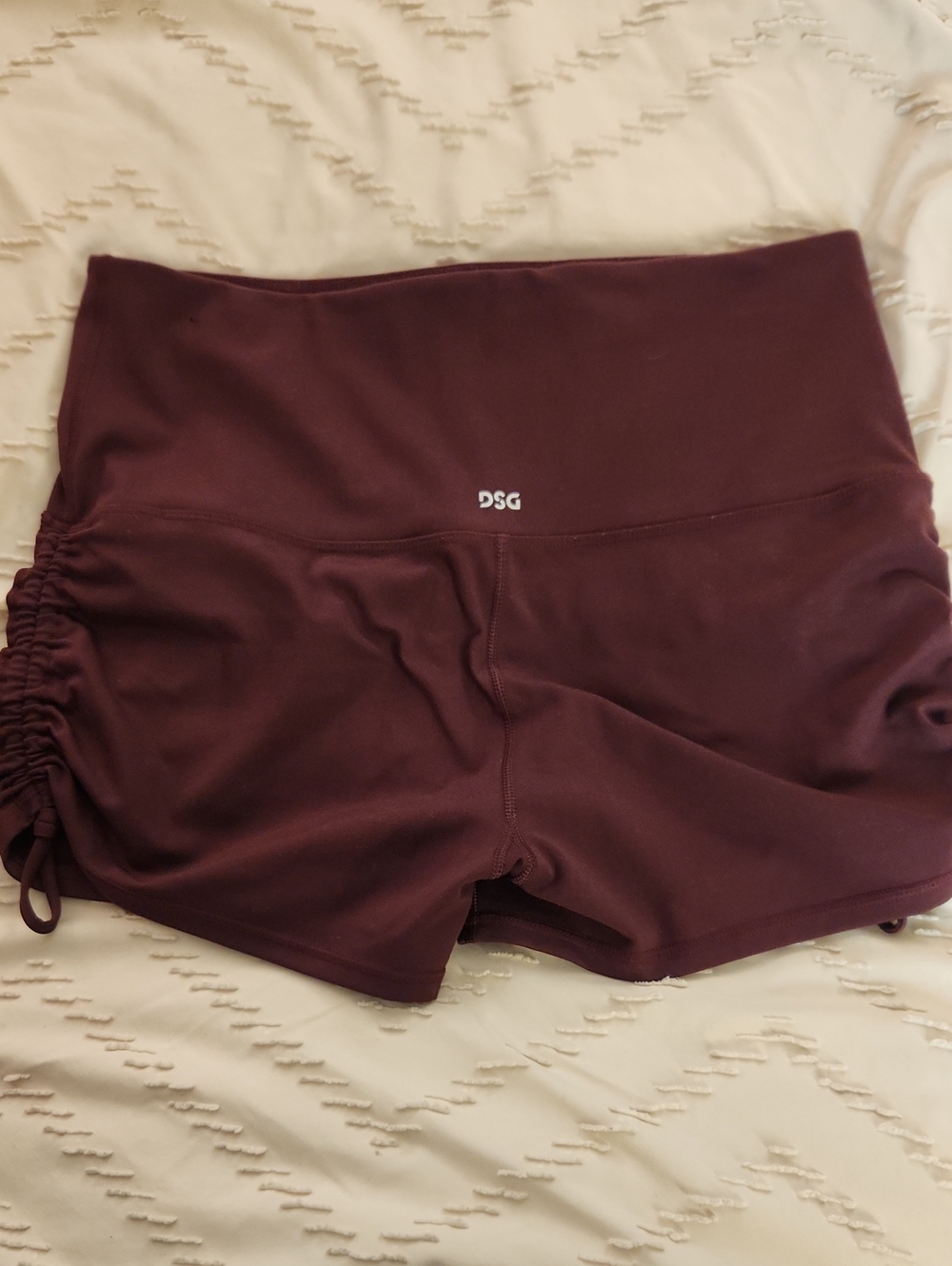 DSG Women's High-Waist Ruched Side Bike Shorts - Plum